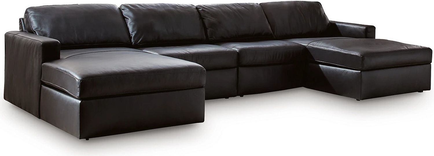 ModMax II 4-Piece Double Chaise Sectional In Black 74305S19