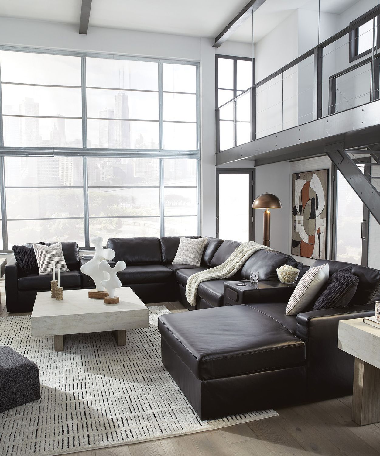 ModMax II 8-Piece RAF Sectional with Chaise and Audio Consoles In Black 74305S48