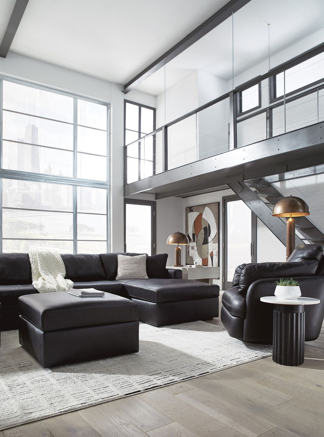 ModMax II 8-Piece RAF Sectional with Chaise and Audio Consoles In Black 74305S48