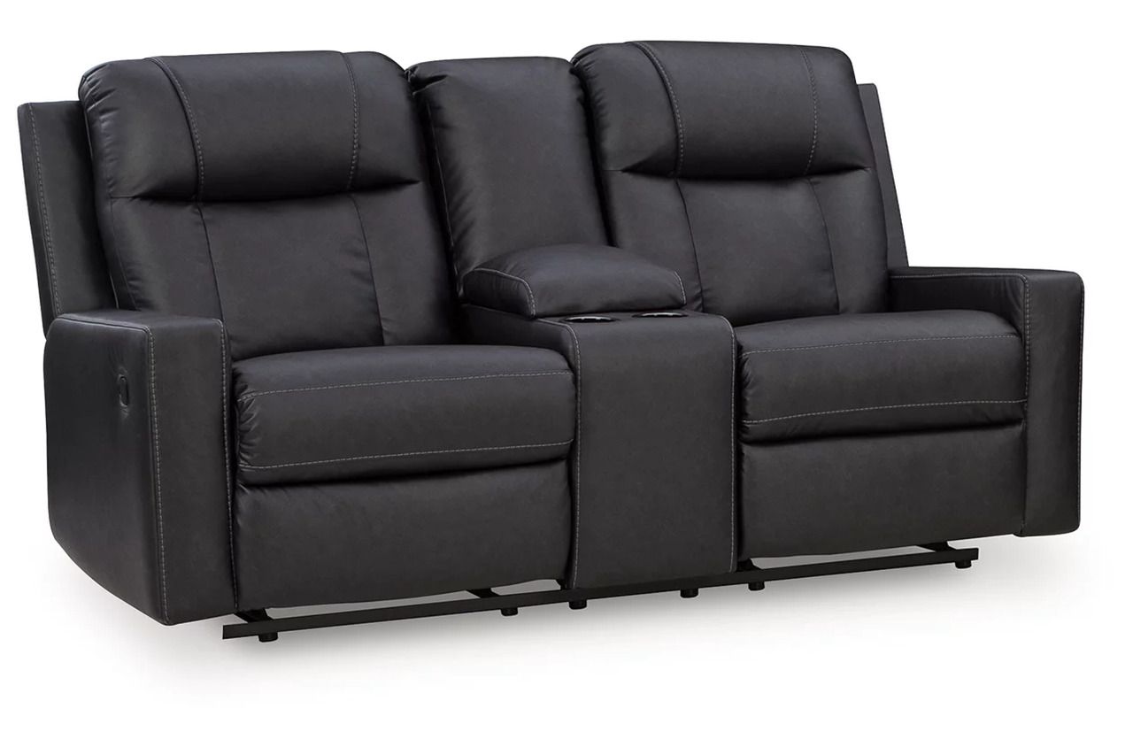 Mackmenville Reclining Loveseat with Console In Carbon 7471394