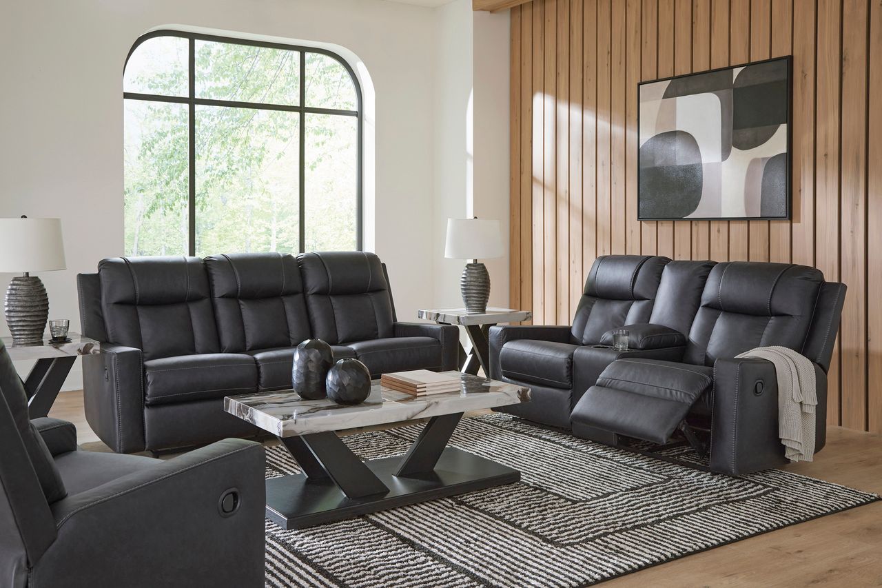 Mackmenville Reclining Living Room Set In Carbon 74713U1