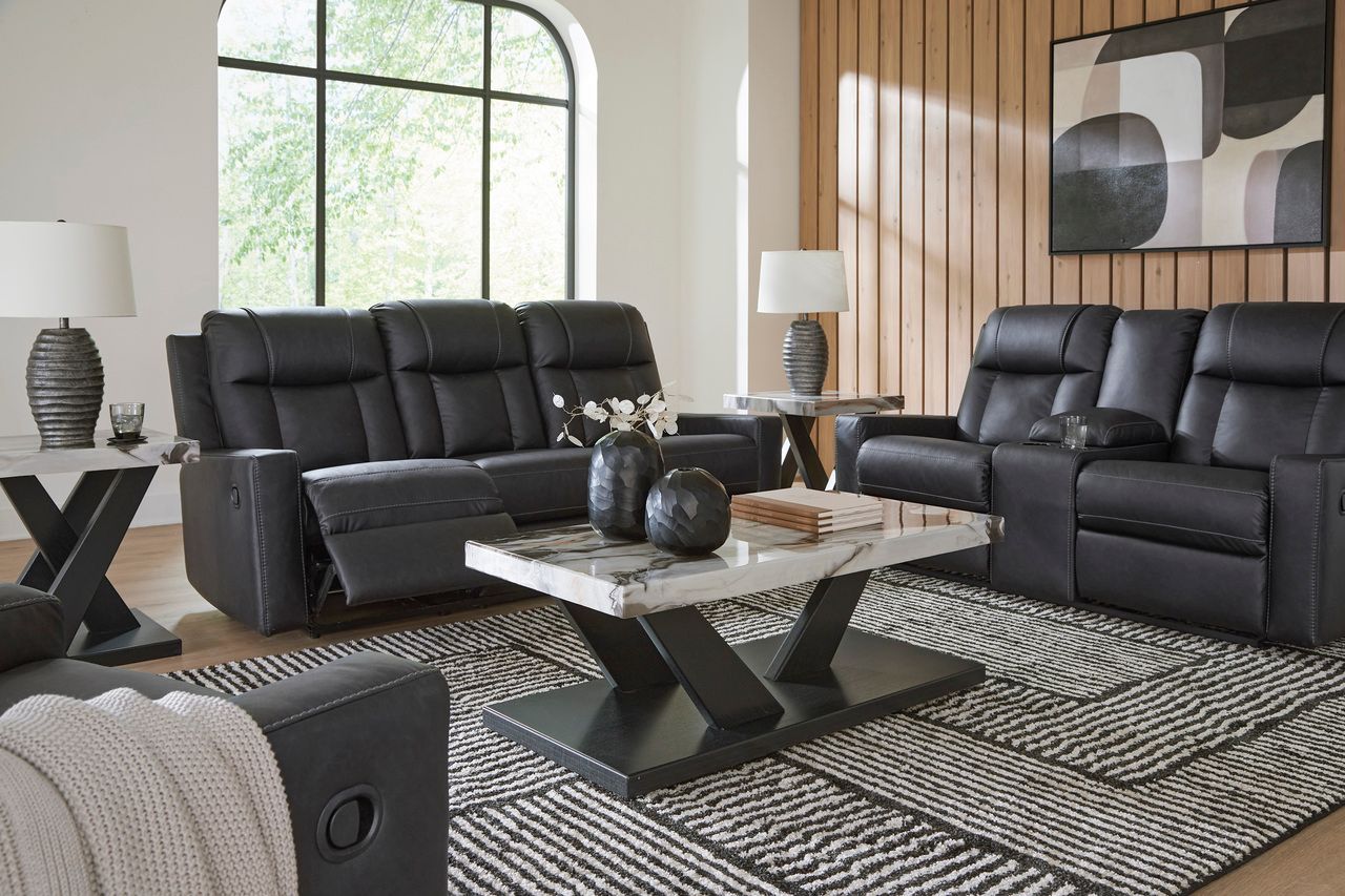 Mackmenville Reclining Living Room Set In Carbon 74713U1