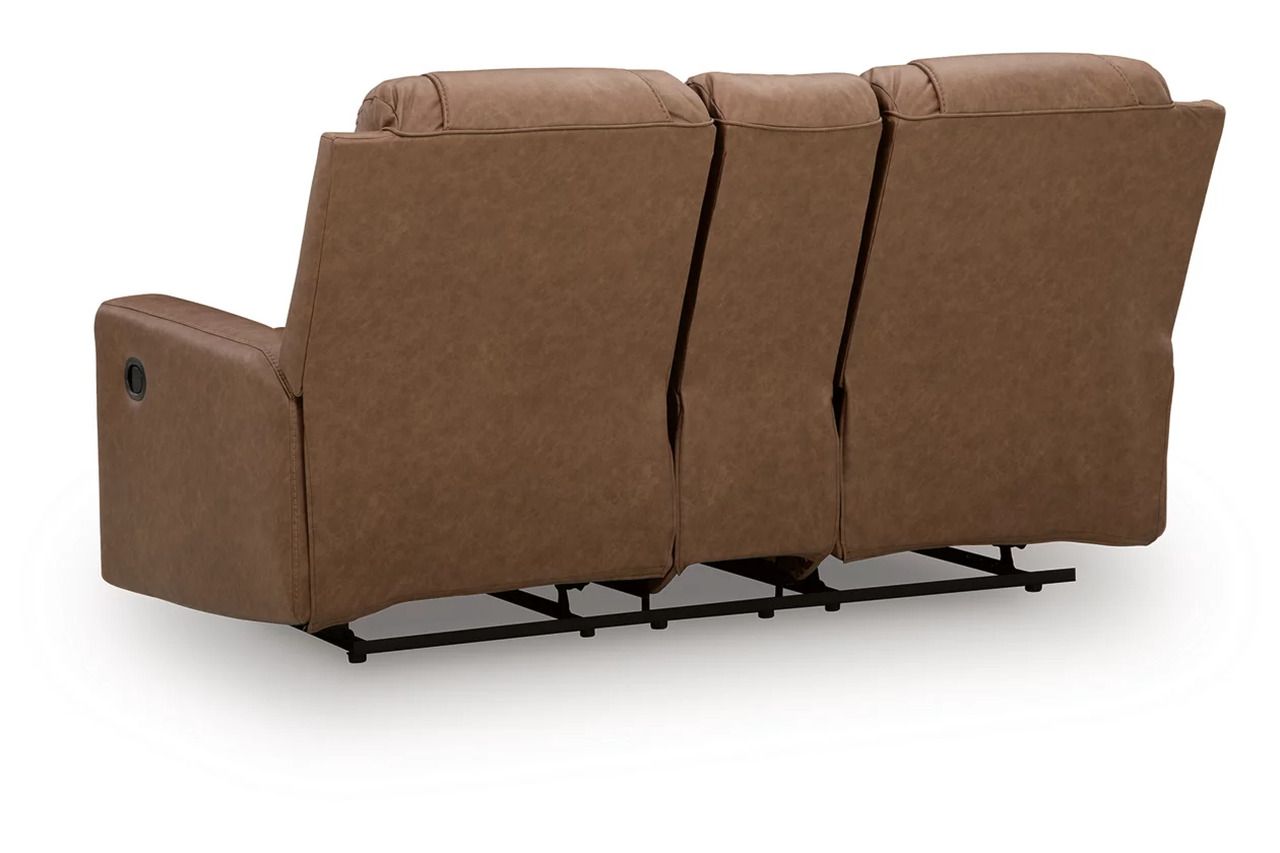 Mackmenville Reclining Loveseat with Console In Caramel 7471494