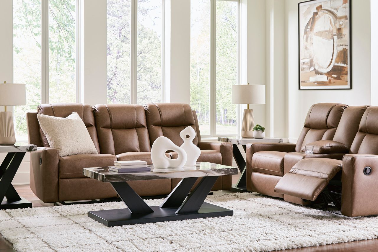 Mackmenville Reclining Living Room Set In Caramel 74714U1