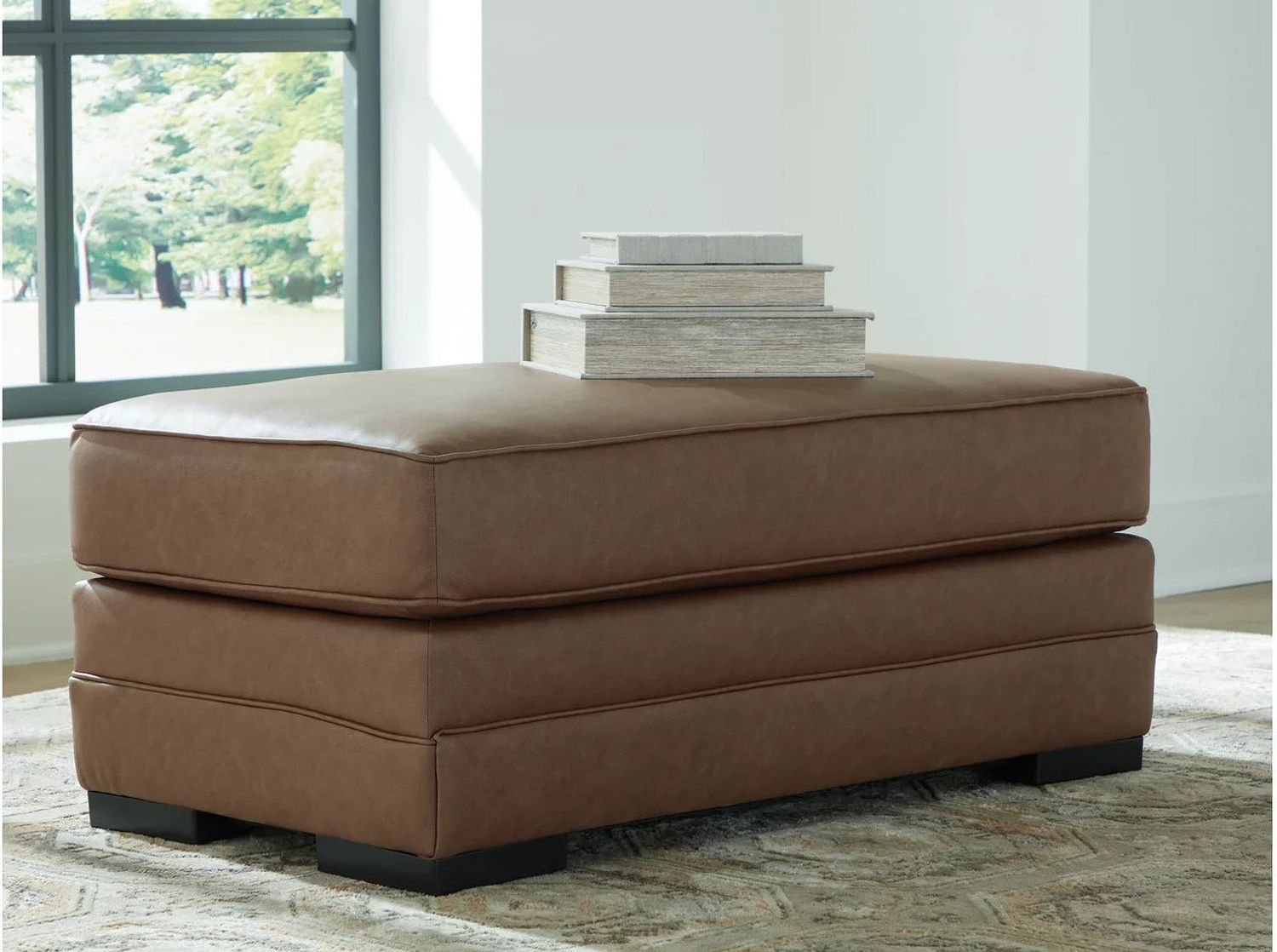 VillaCourt Ottoman In Caramel 7490914