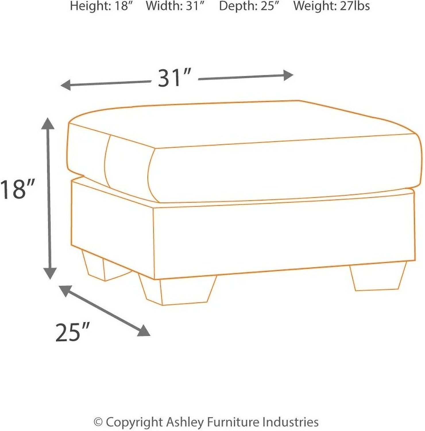 Darcy Ottoman In Cobblestone 7500514
