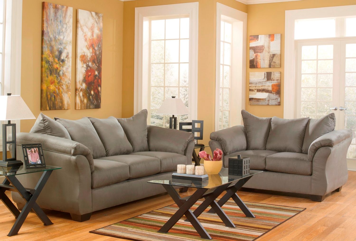 Darcy Living Room Set In Cobblestone 75005U5