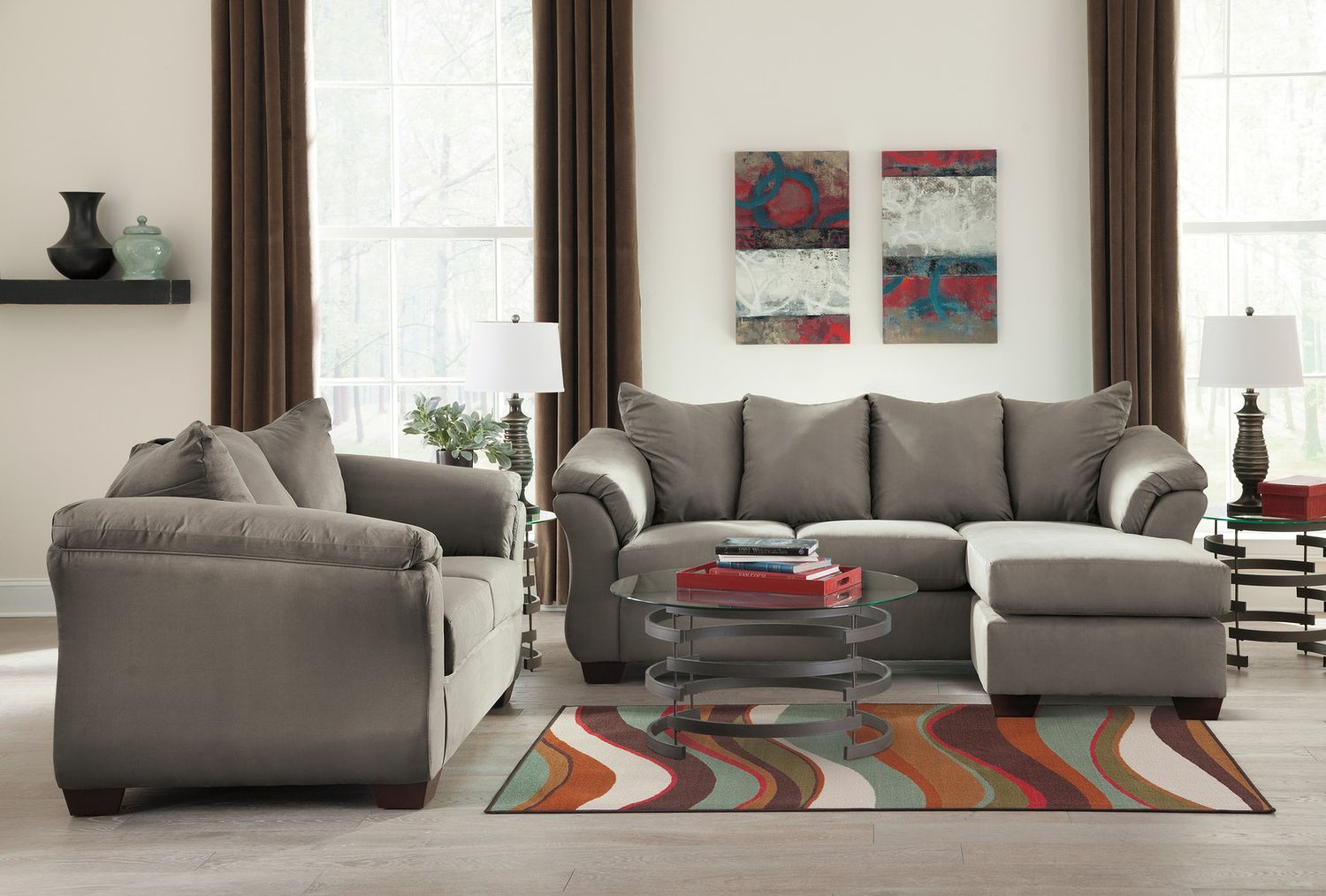 Darcy Living Room Set In Cobblestone 75005U5
