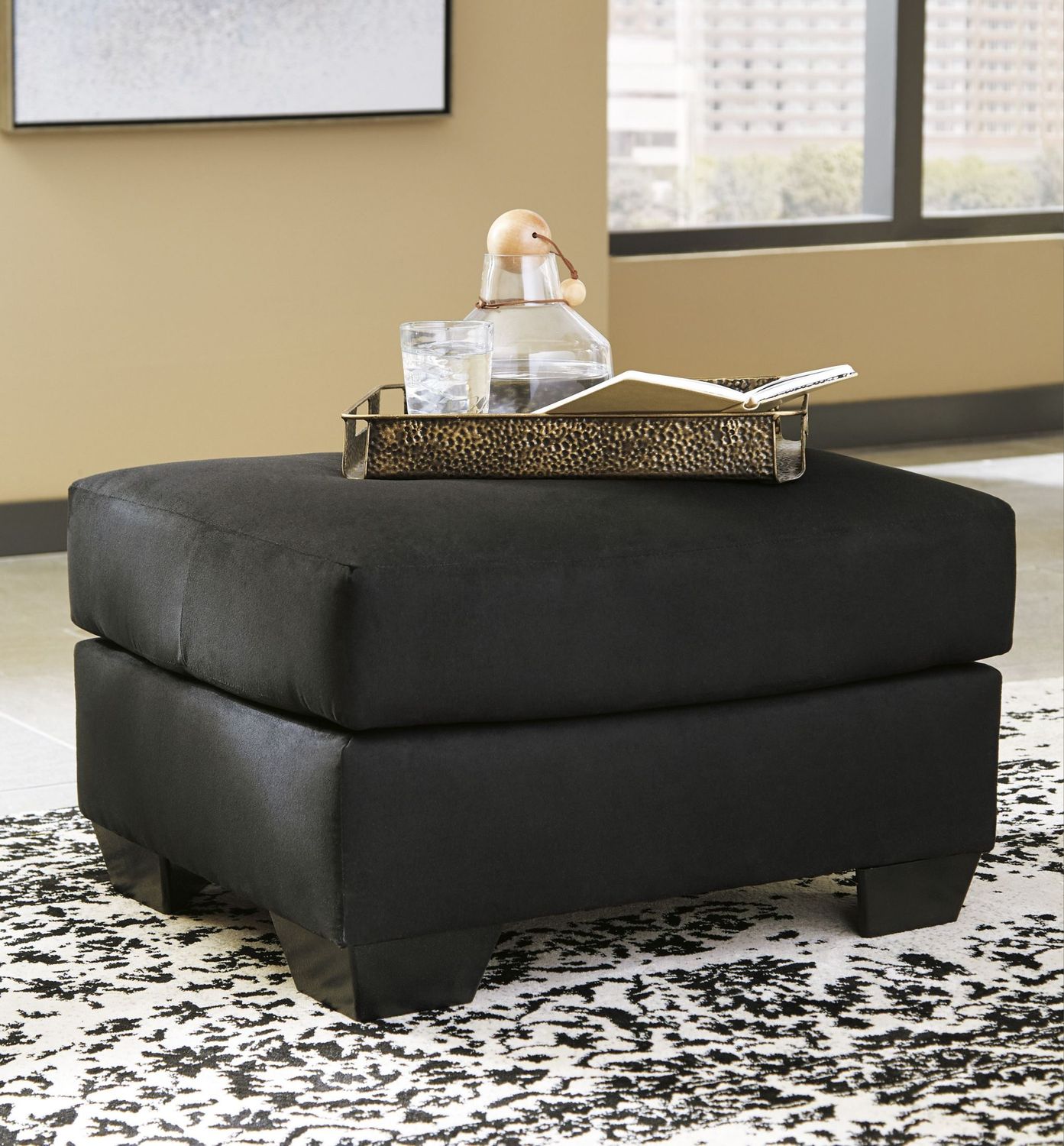 Darcy Ottoman In Black 7500814