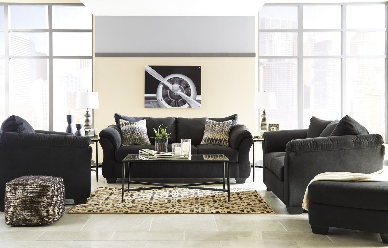 Darcy Ottoman In Black 7500814