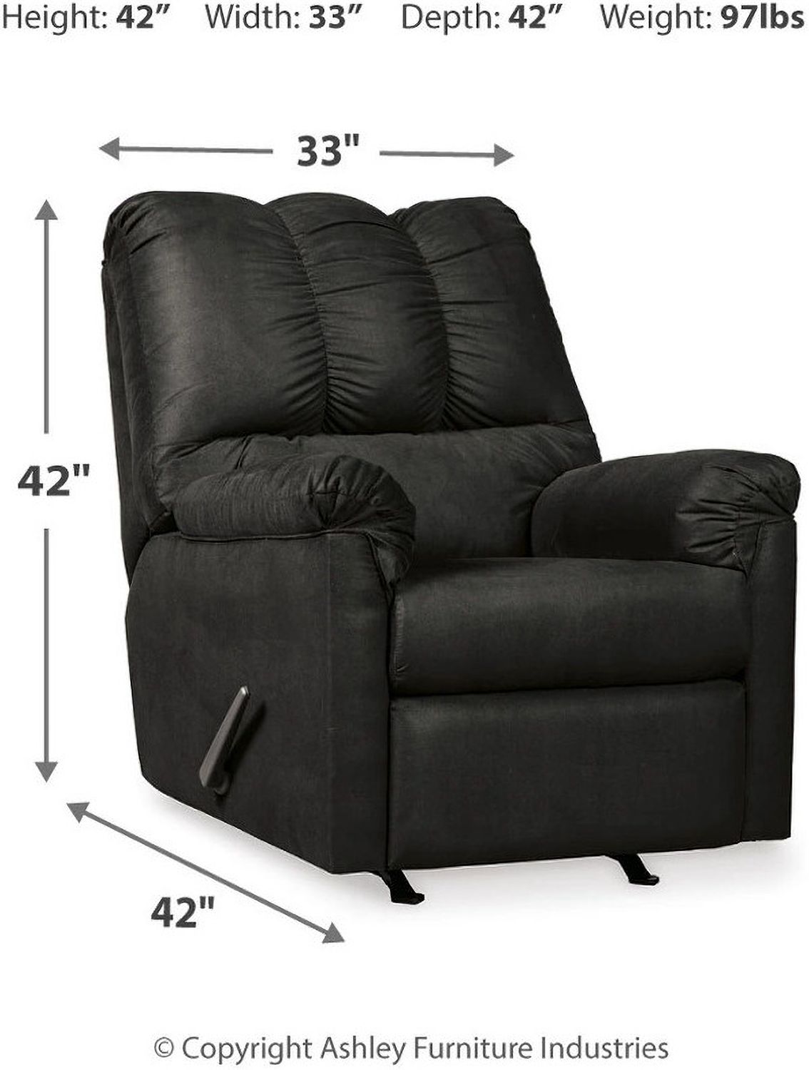 Darcy Rocker Recliner In Black 7500825