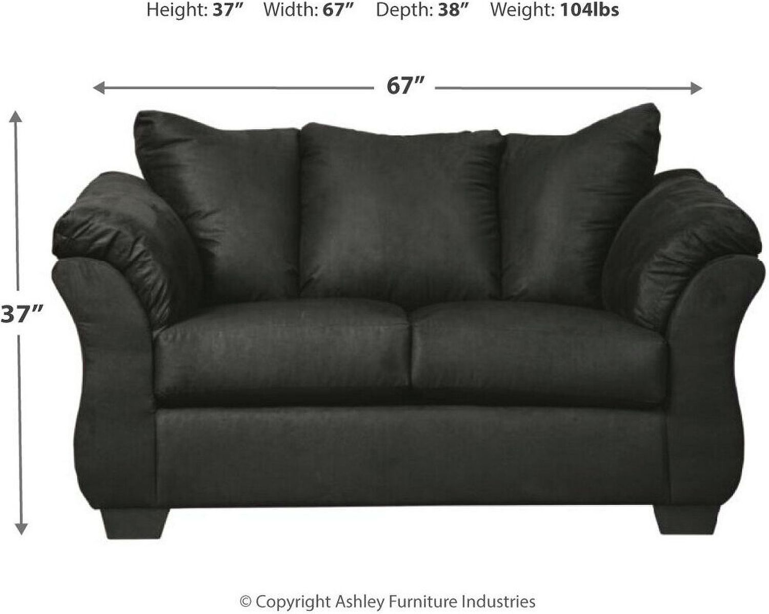 Darcy Loveseat In Black 7500835