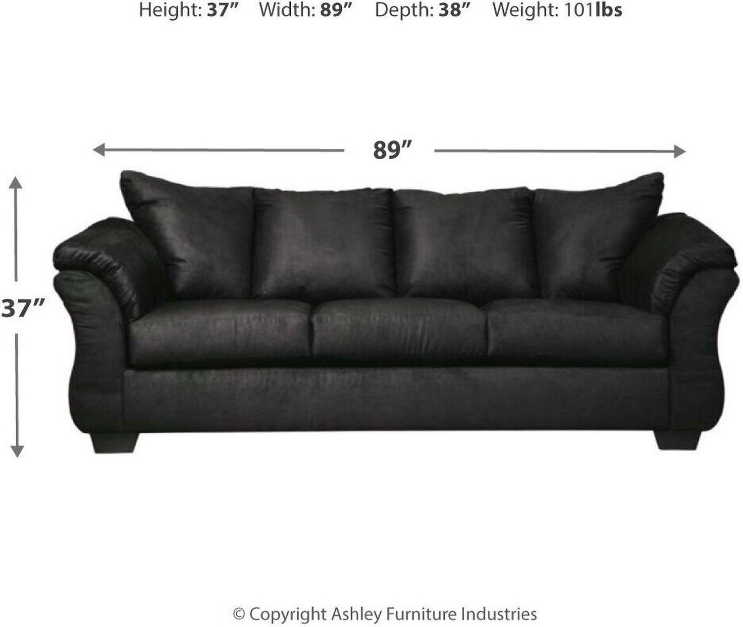 Darcy Sofa In Black 7500838