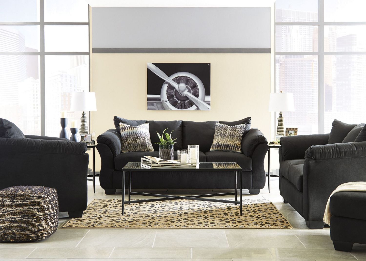 Darcy Black Living Room Set 75008U1