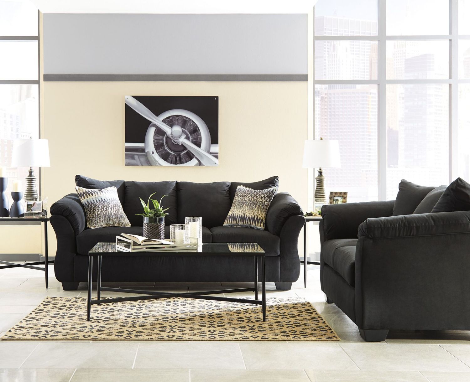 Darcy Black Living Room Set 75008U1