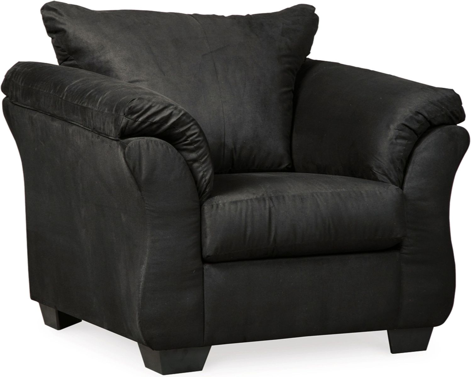 Darcy Chair and Ottoman In Black 75008U3