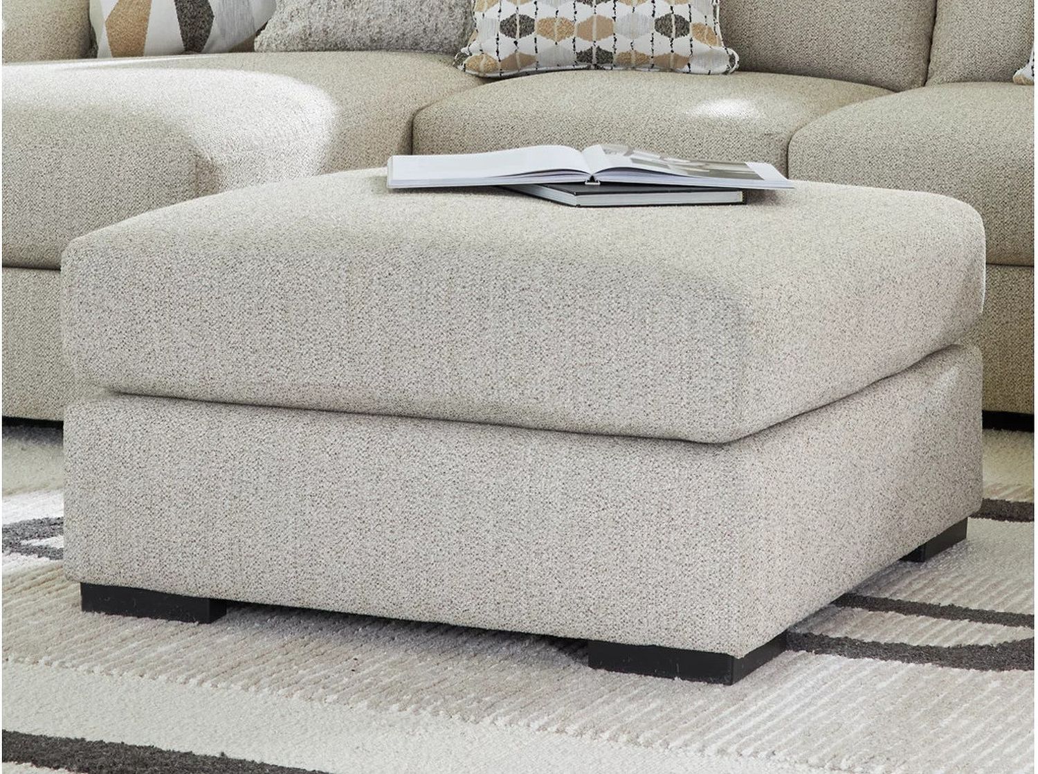 Laurelgrove Oversized Accent Ottoman In Pebble 7510508