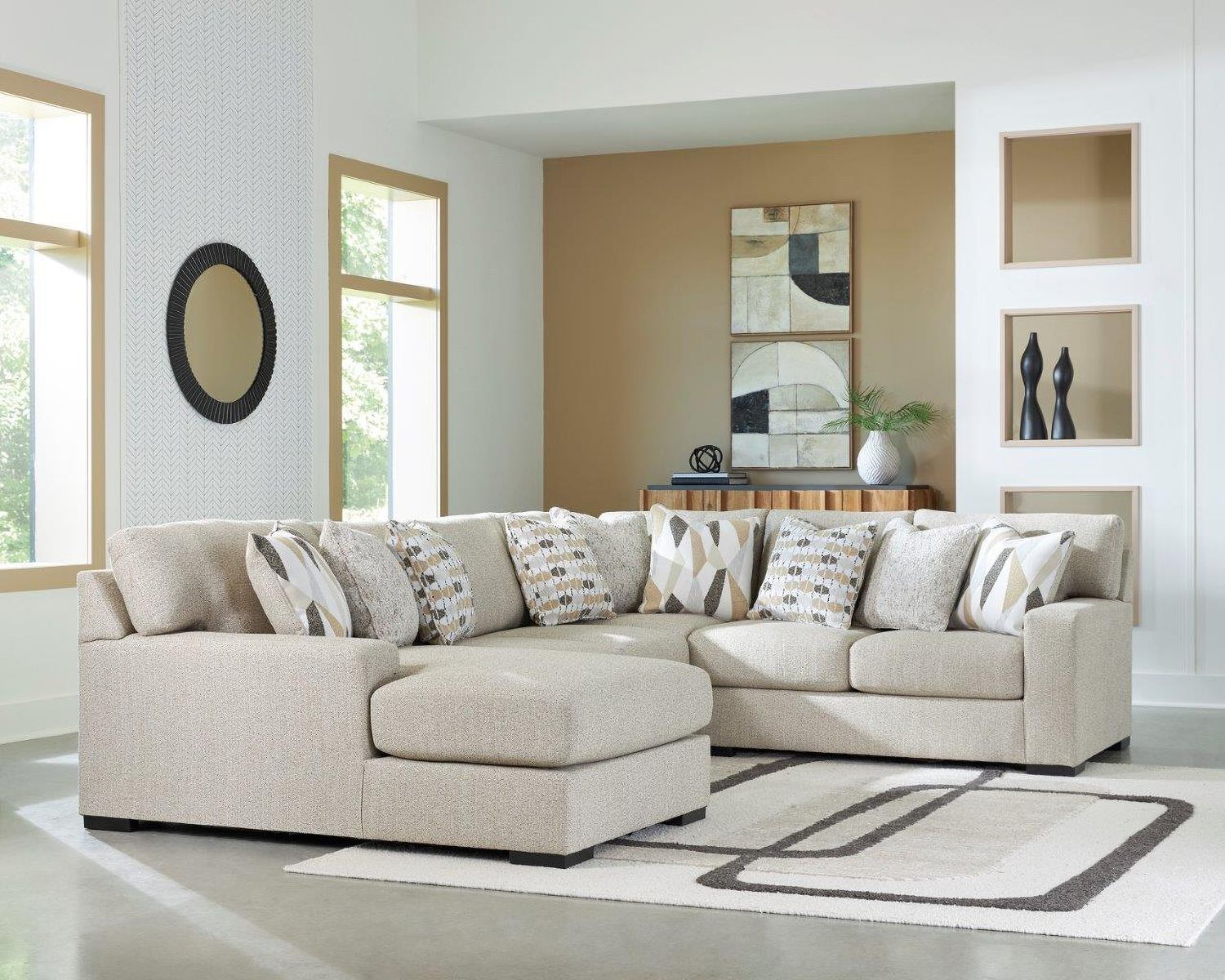Laurelgrove 4-Piece Sectional with LAF Chaise In Pebble 75105S1