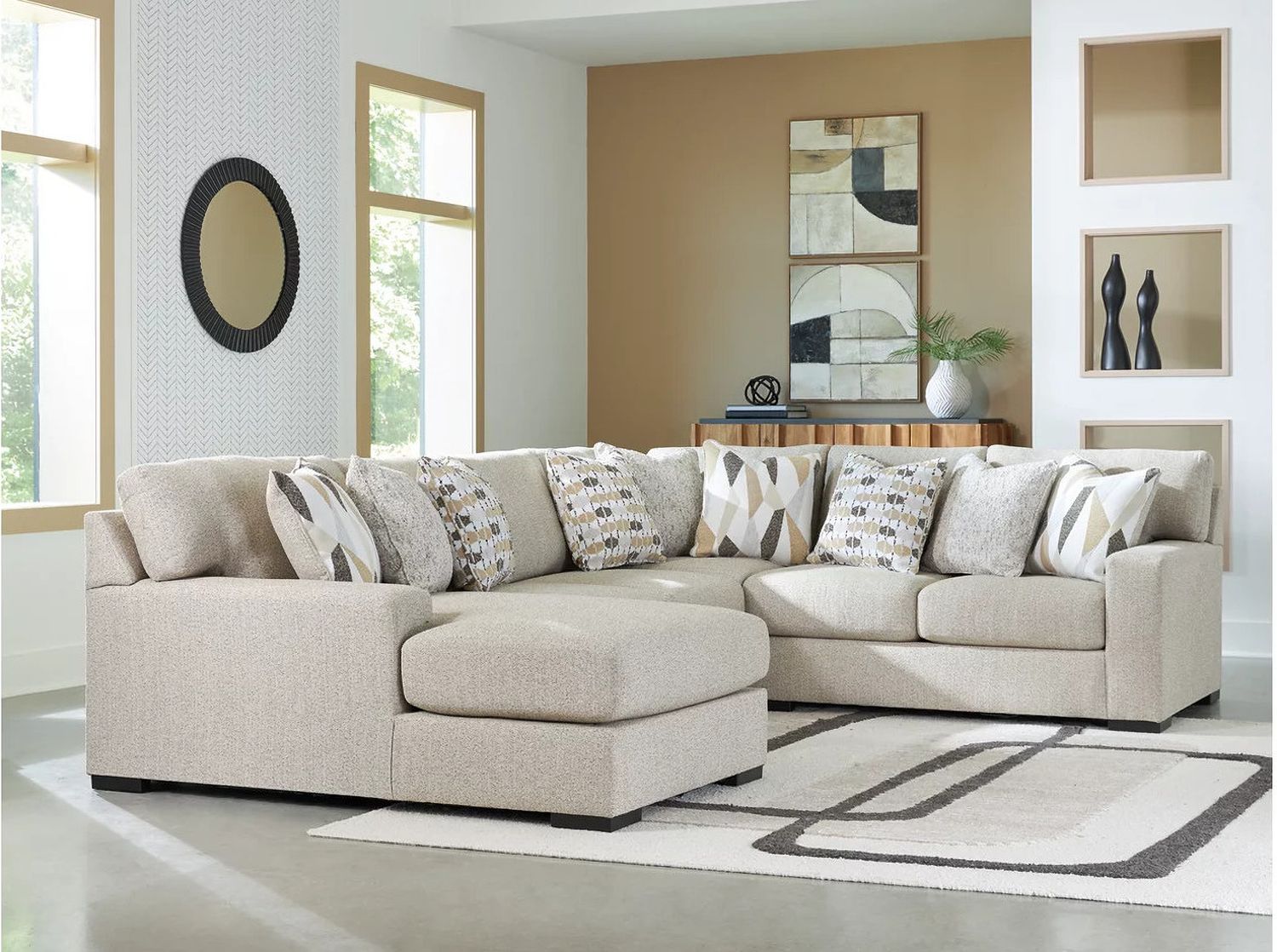 Laurelgrove 4-Piece Sectional with LAF Chaise In Pebble 75105S1