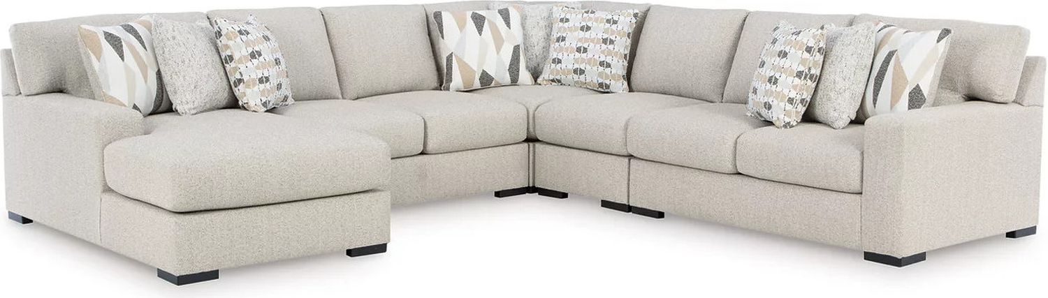 Laurelgrove 5-Piece Sectional with LAF Chaise In Pebble 75105S11