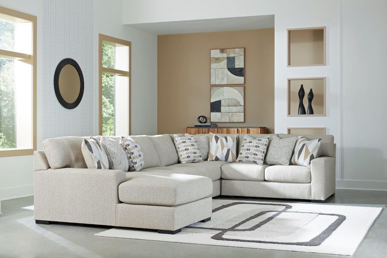 Laurelgrove 5-Piece Sectional with LAF Chaise In Pebble 75105S11