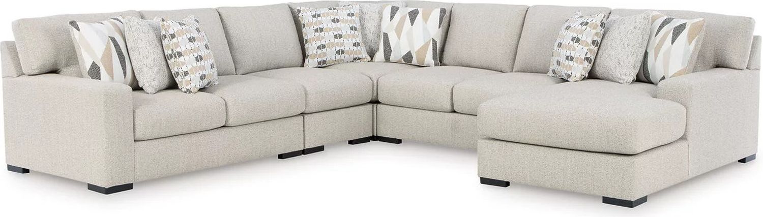 Laurelgrove 5-Piece Sectional with RAF Chaise In Pebble 75105S12