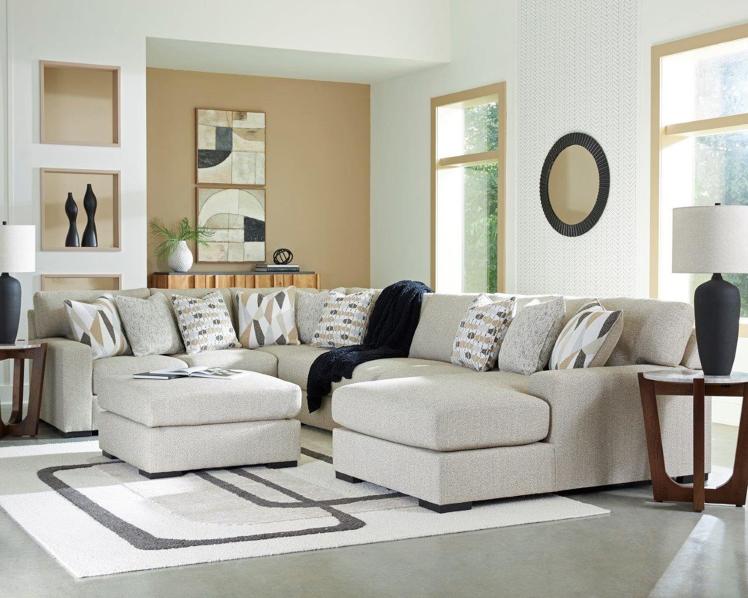 Laurelgrove 5-Piece Sectional with RAF Chaise In Pebble 75105S12