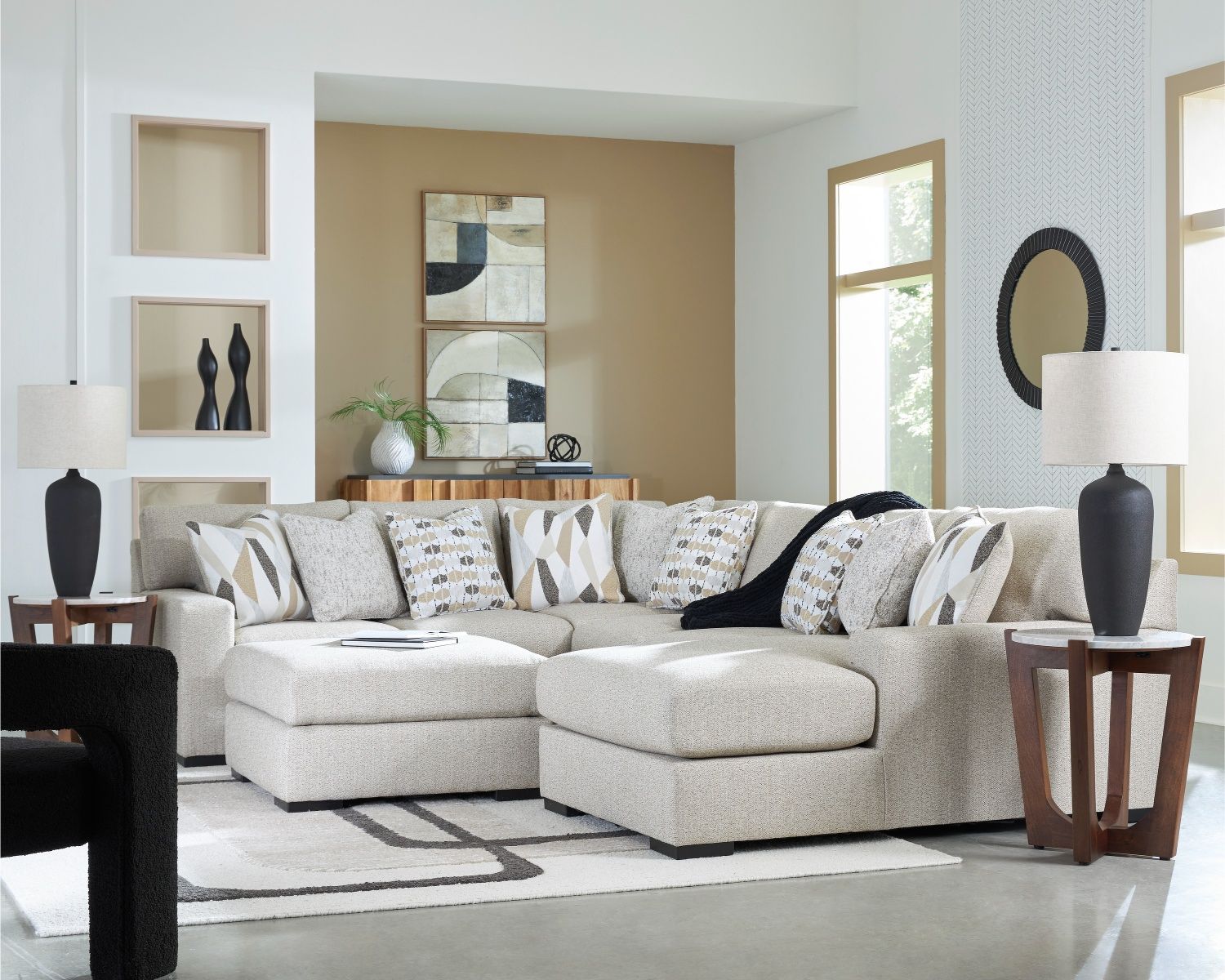 Laurelgrove 4-Piece Sectional with RAF Chaise In Pebble 75105S2
