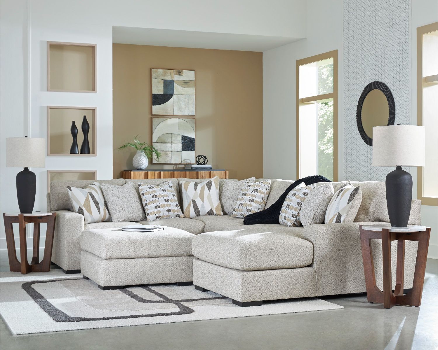 Laurelgrove 4-Piece Sectional with RAF Chaise In Pebble 75105S2