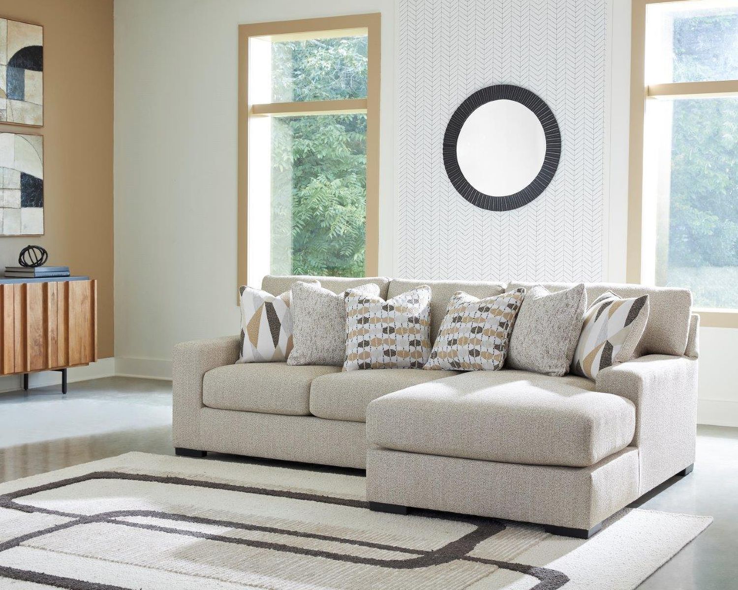 Laurelgrove 2-Piece RAF Sectional Sofa Chaise In Pebble 75105S3