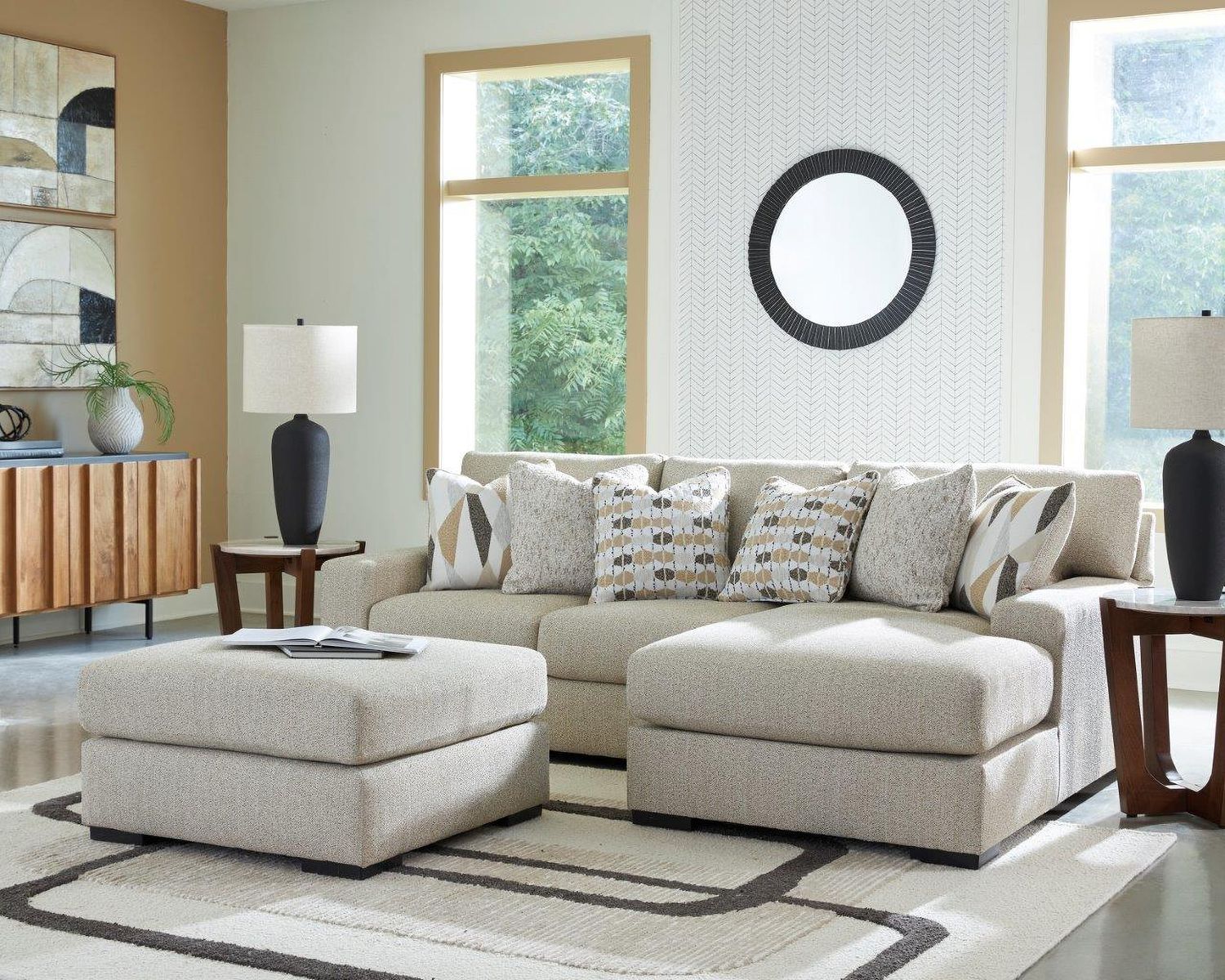 Laurelgrove 2-Piece RAF Sectional Sofa Chaise In Pebble 75105S3