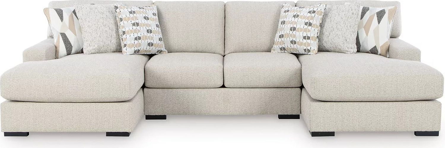 Laurelgrove 3-Piece Double Chaise Sectional In Pebble 75105S7