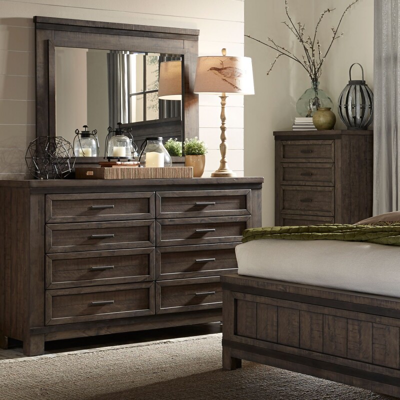 Thornwood Hills King Two Sided Storage Bed, Dresser & Mirror, Chest, Night Stand 759BRK2SDMCN