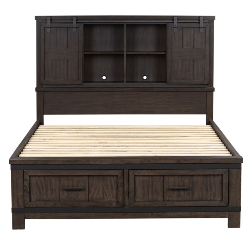 Thornwood Hills King Bookcase Bed, Dresser & Mirror, Chest, Night Stand 759BRKBBDMCN