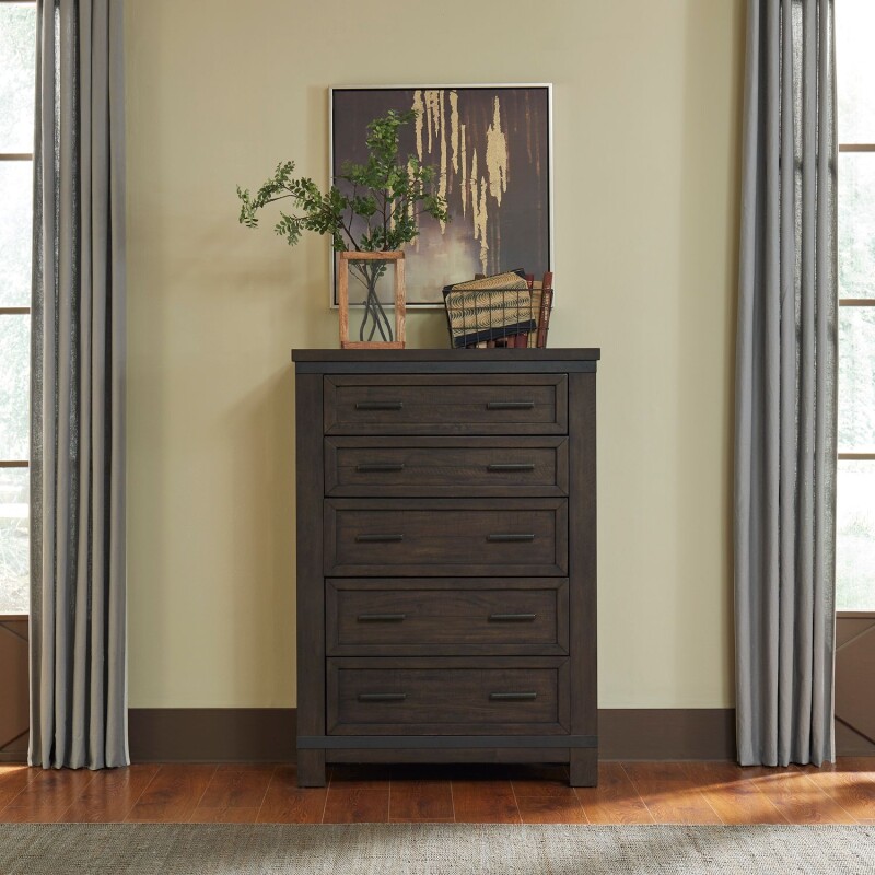 Thornwood Hills King Bookcase Bed, Dresser & Mirror, Chest, Night Stand 759BRKBBDMCN