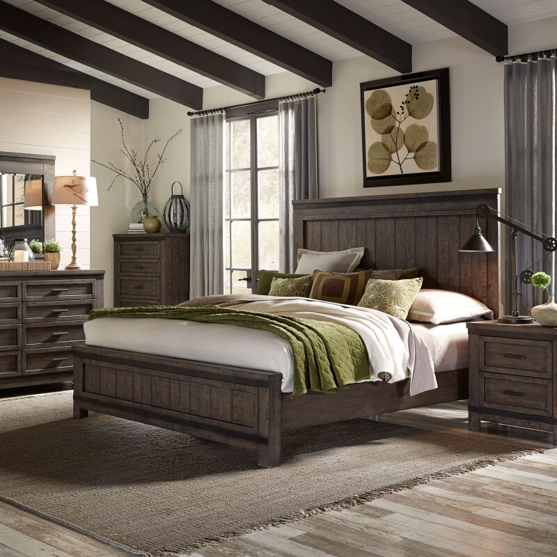 Thornwood Hills Queen Panel Bed, Dresser & Mirror, Chest, Night Stand 759BRQPBDMCN