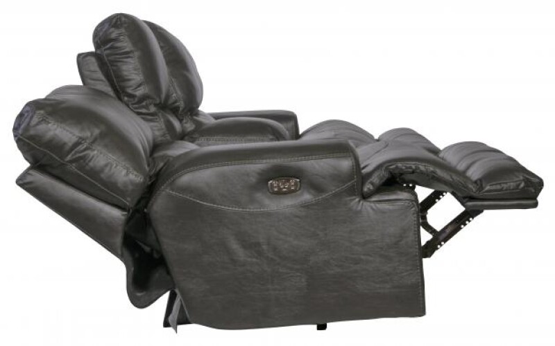 Wembley 458 Power Headrest w/Lumbar Lay Flat Reclining Console Loveseat 764589