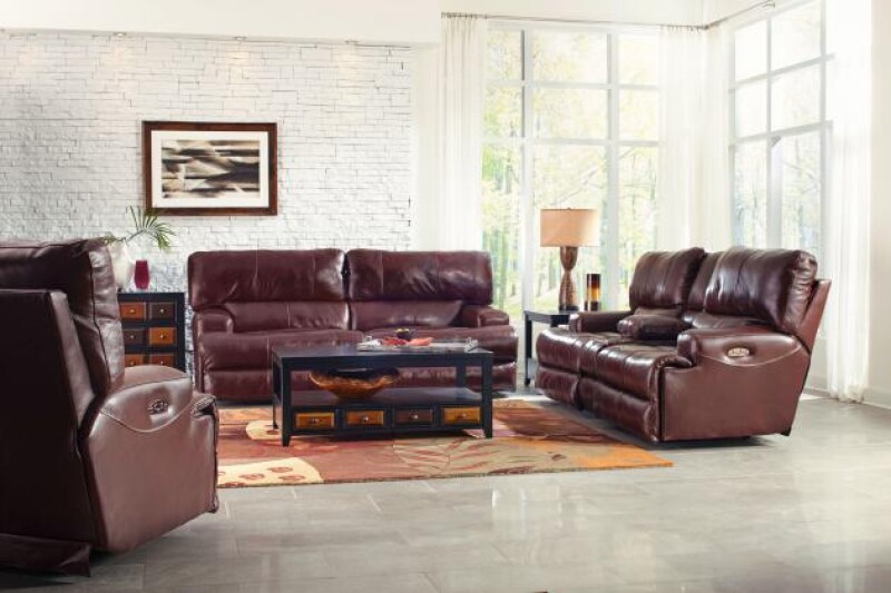 Wembley 458 Power Headrest w/Lumbar Lay Flat Reclining Console Loveseat 764589