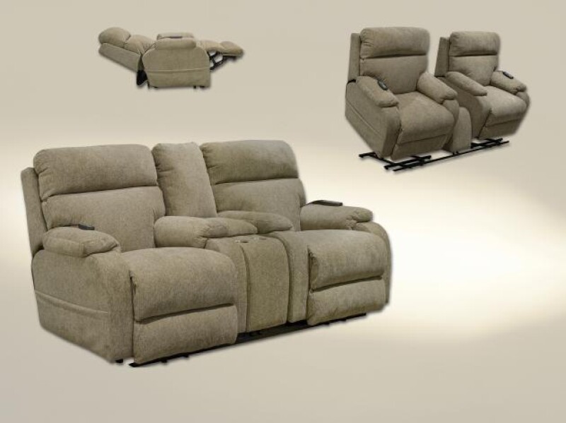 Regenerator 4819 Dual Lift Power Headrest Console Loveseat w/CR3 Heat/Massage/Lumbar/Zero Gravity 764819