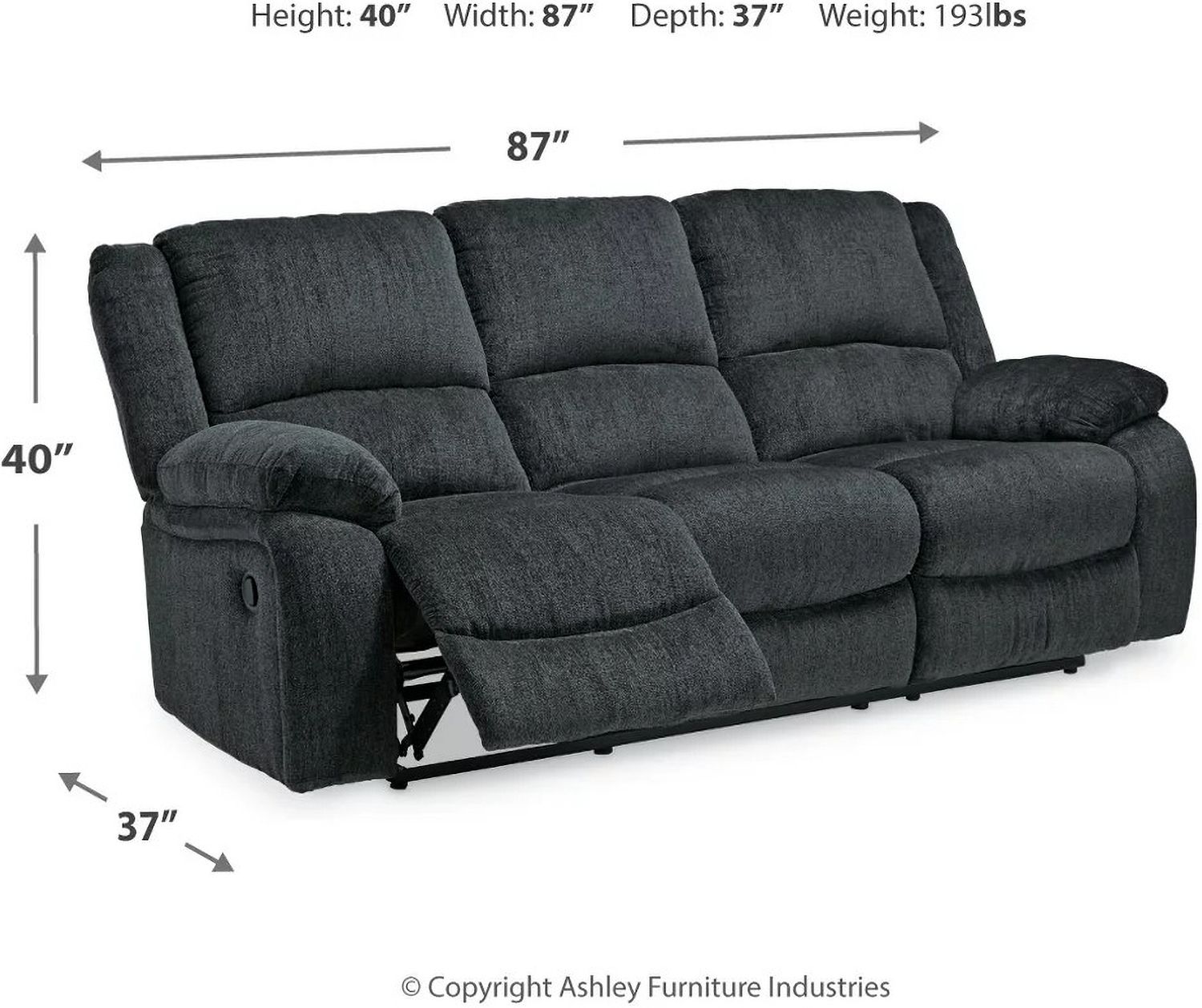 Draycoll Reclining Sofa In Slate 7650488