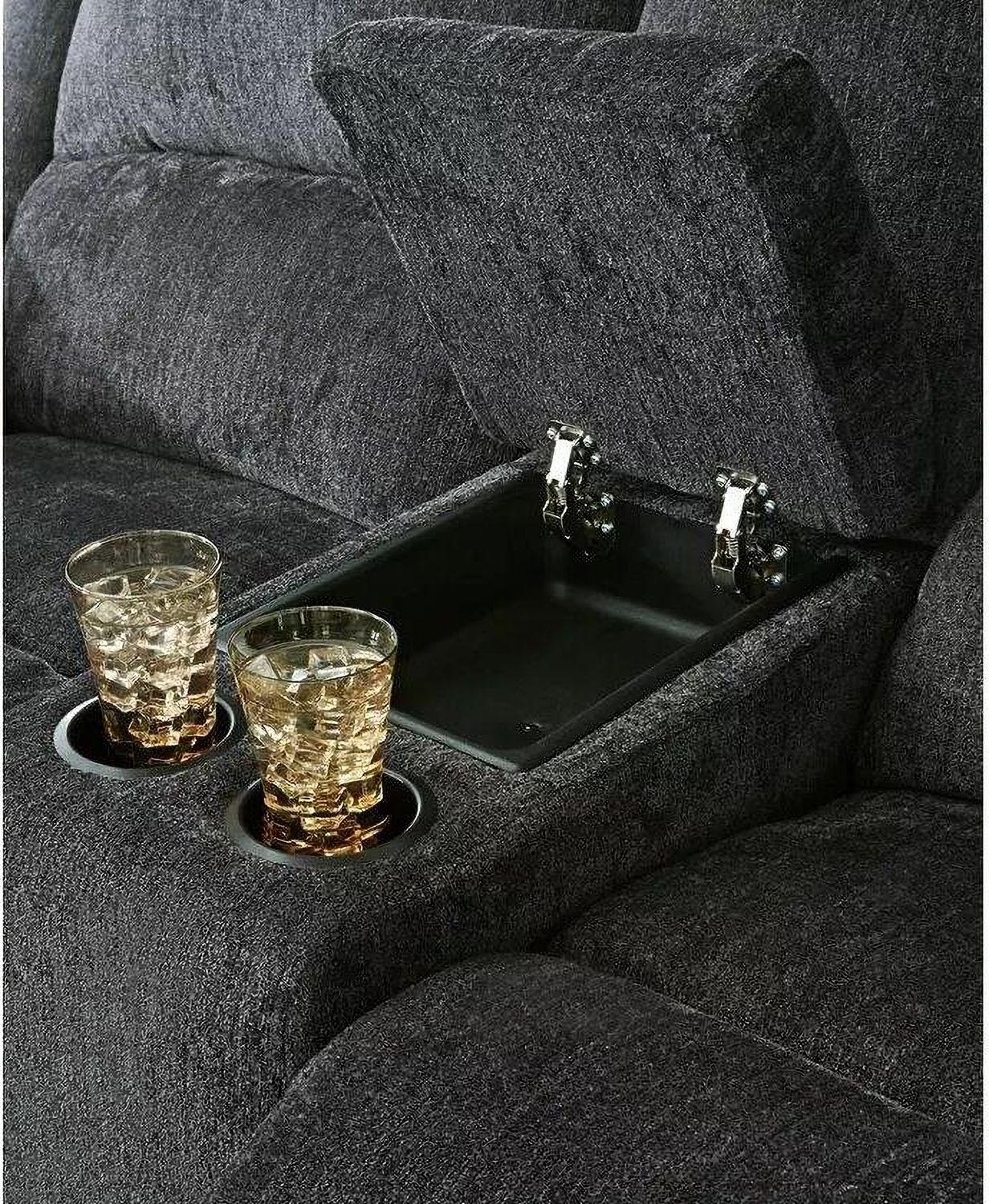 Draycoll Double Reclining Loveseat With Console In Slate 7650494