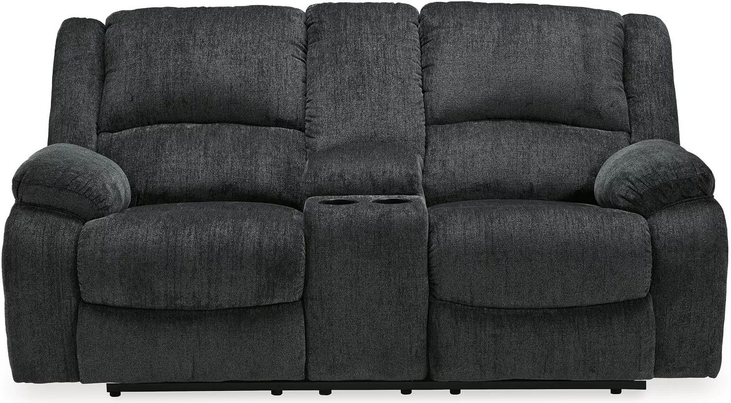 Draycoll Double Power Reclining Loveseat With Console In Slate 7650496
