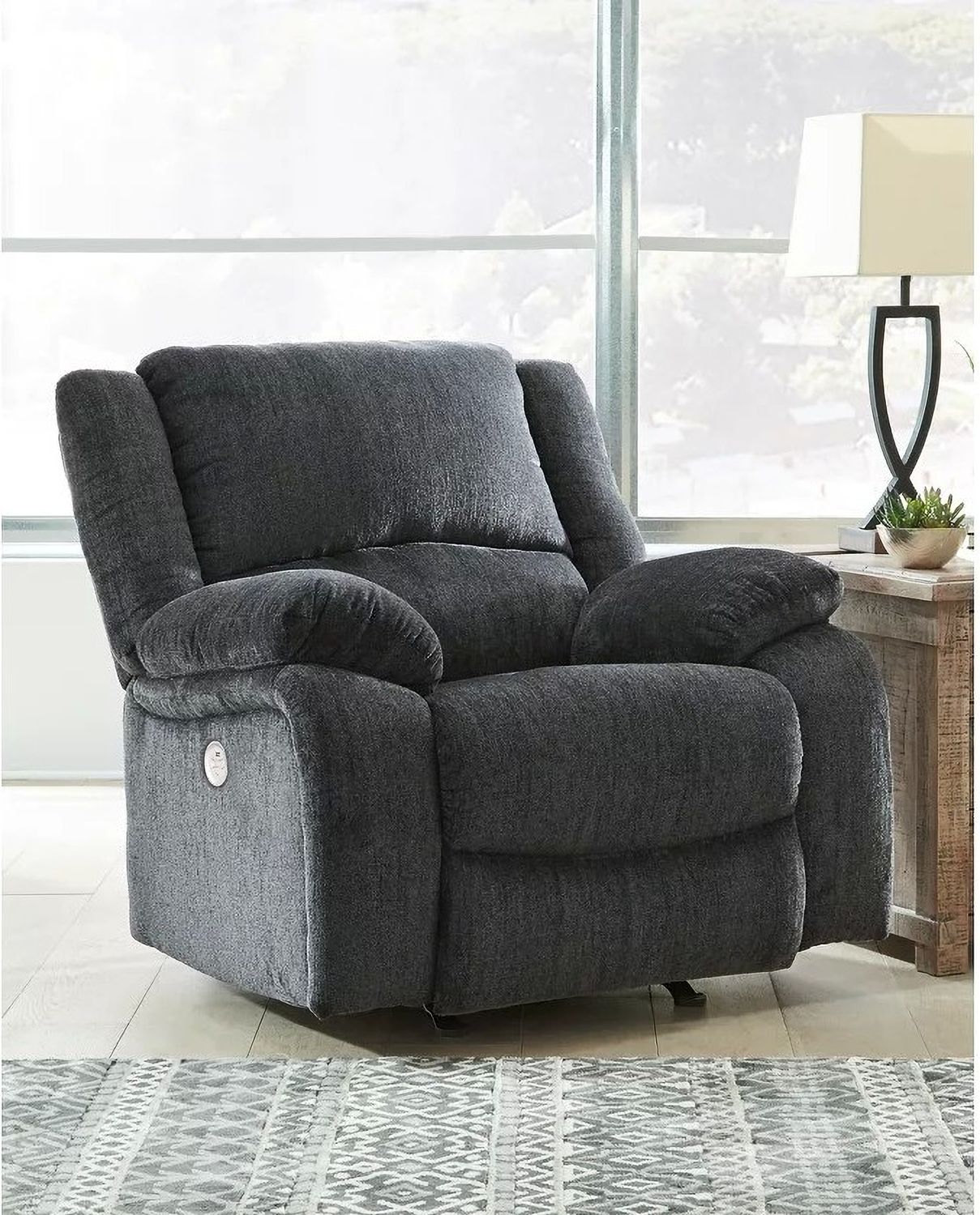 Draycoll Power Rocker Recliner In Slate 7650498