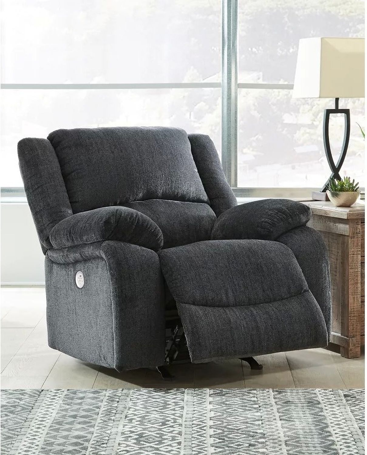 Draycoll Power Rocker Recliner In Slate 7650498