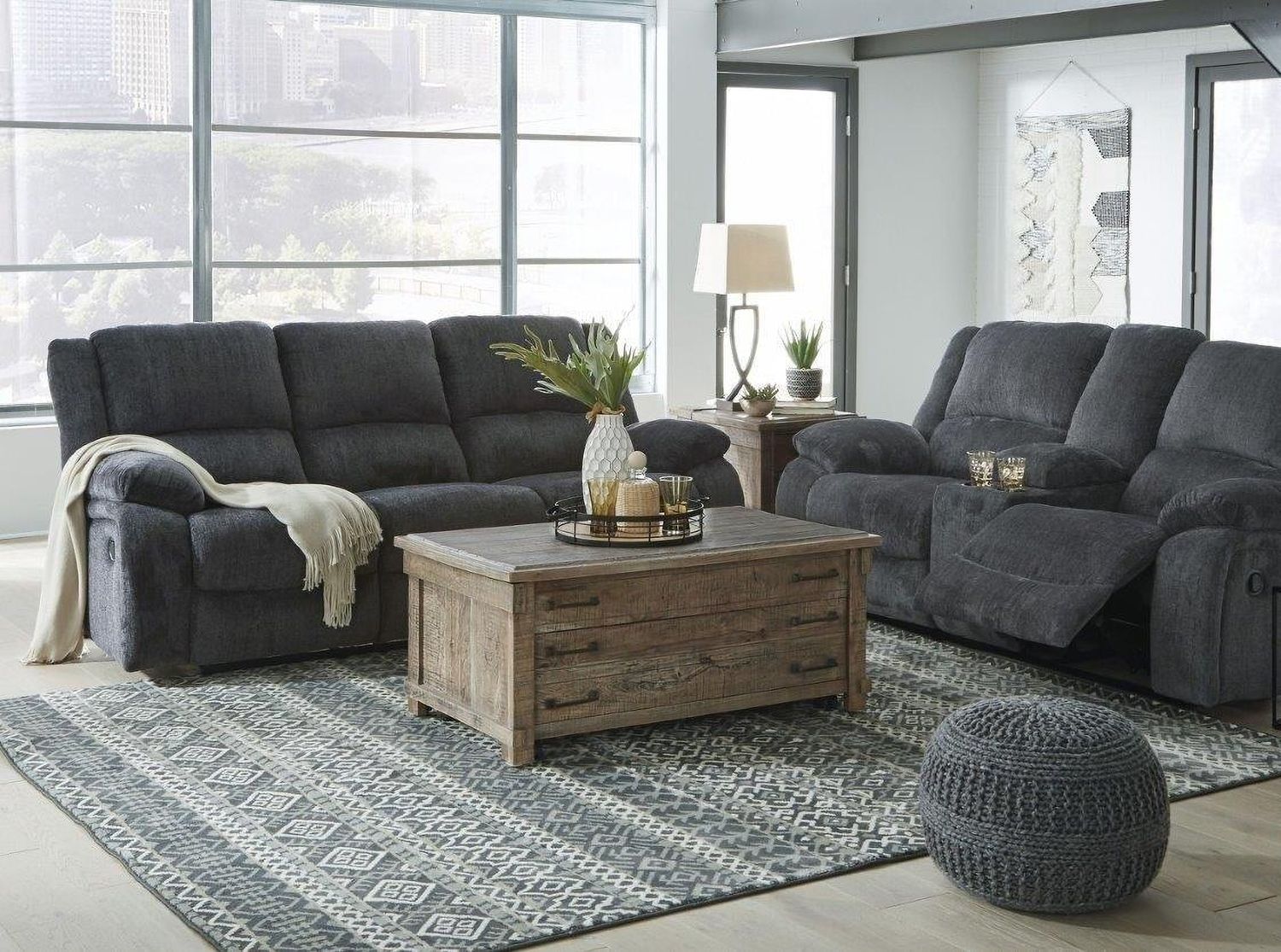 Draycoll Reclining Living Room Set In Slate 76504U1