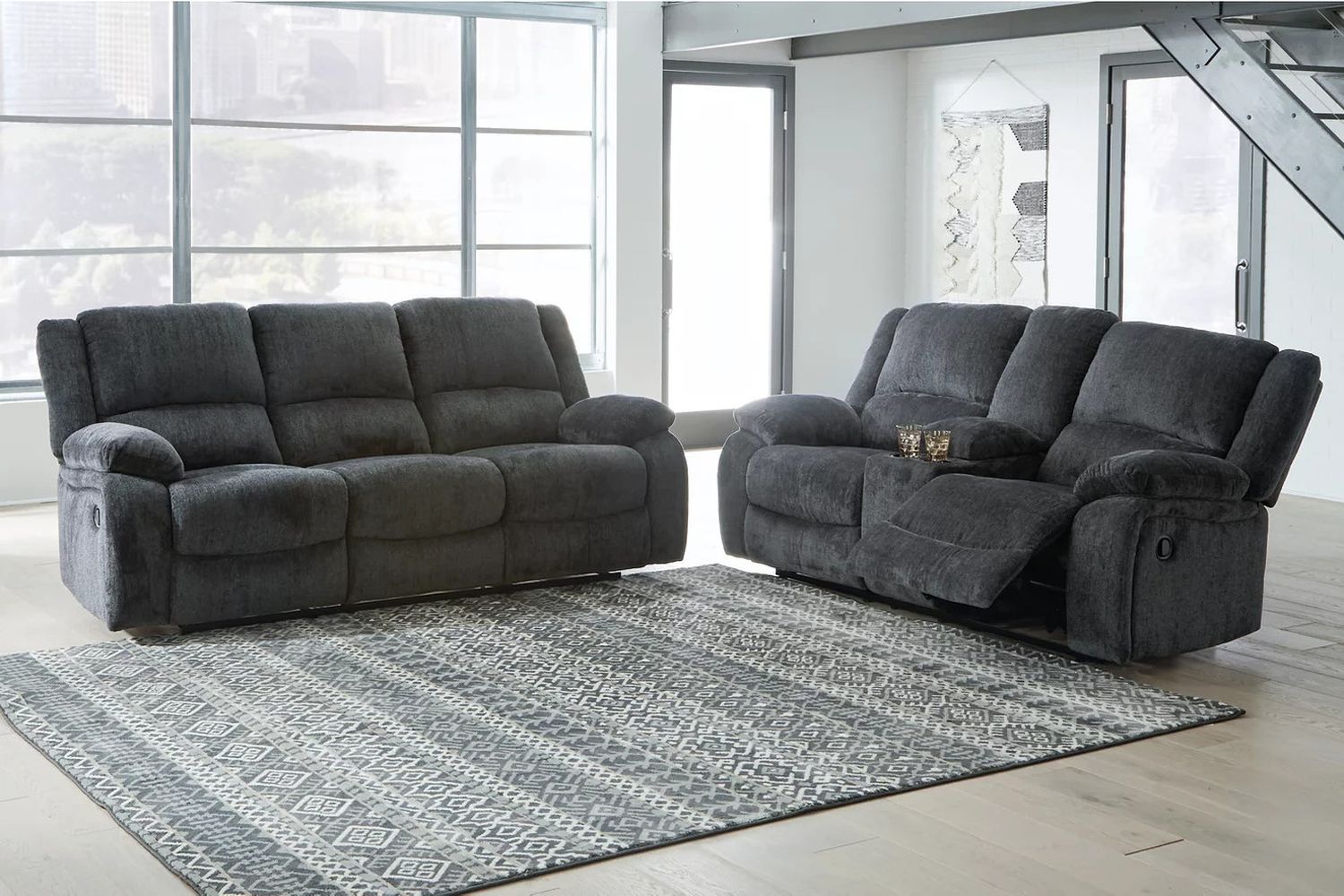 Draycoll Reclining Living Room Set In Slate 76504U1