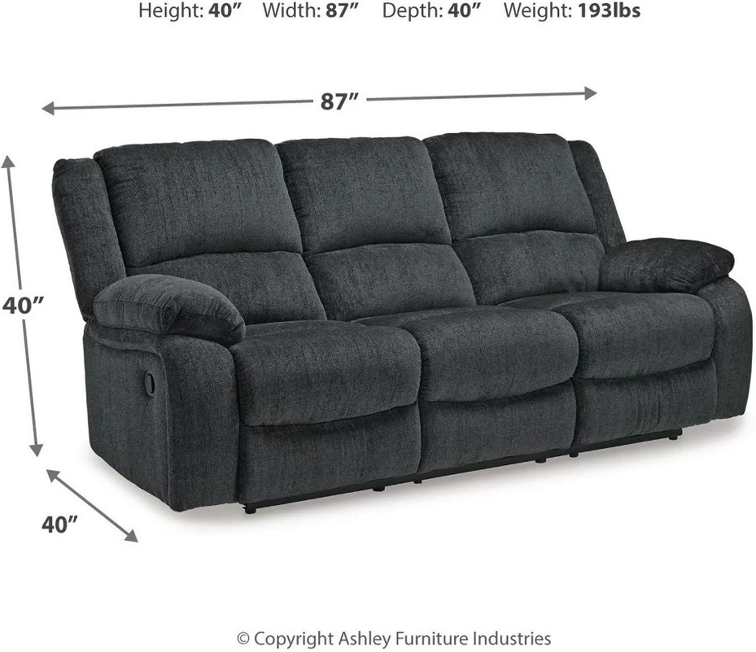 Draycoll Reclining Living Room Set In Slate 76504U1