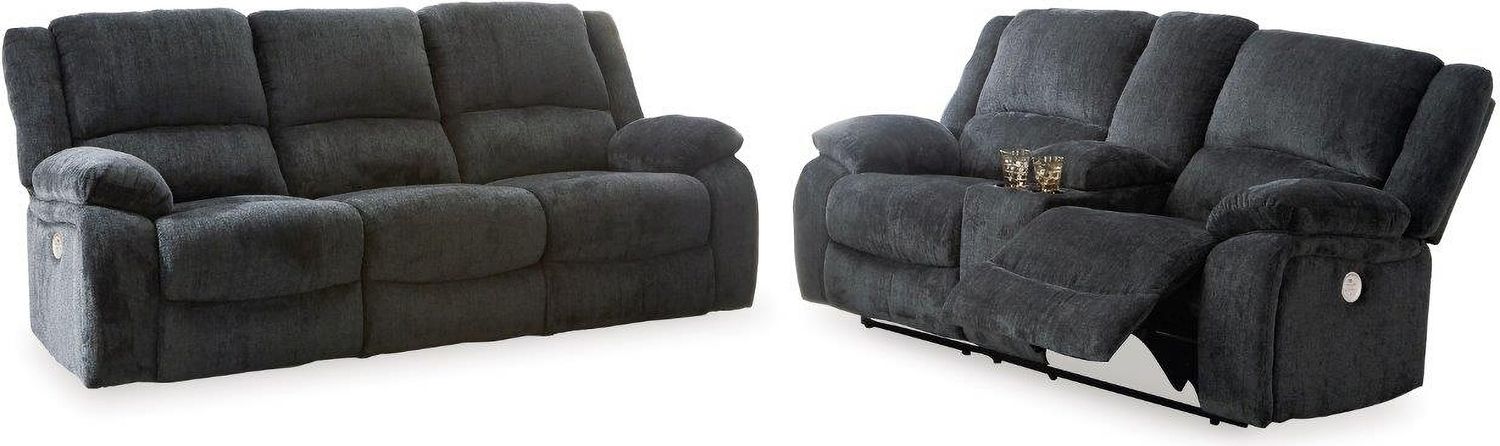 Draycoll Power Reclining Living Room Set In Slate 76504U2