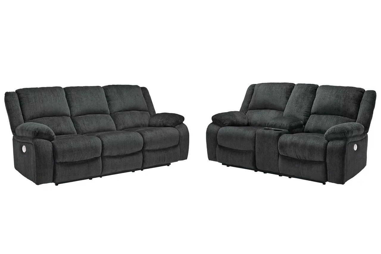 Draycoll Power Reclining Living Room Set In Slate 76504U2