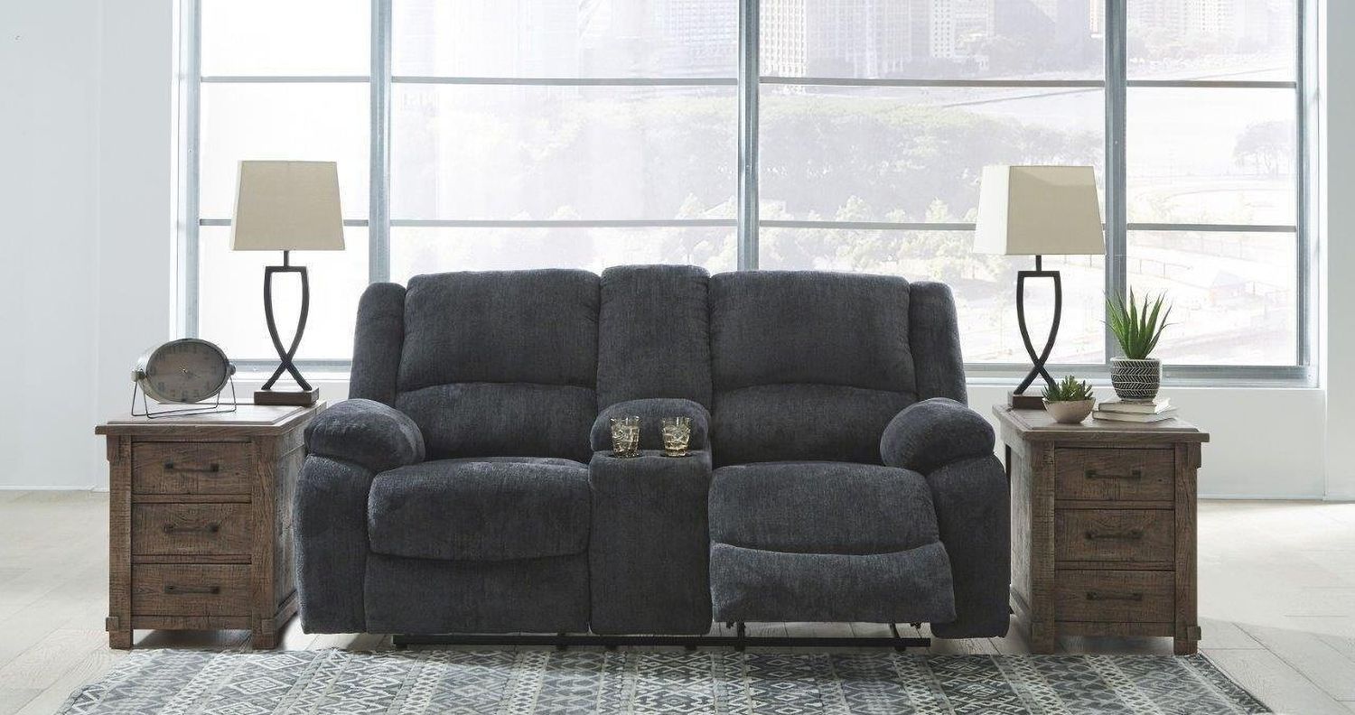 Draycoll Power Reclining Living Room Set In Slate 76504U2